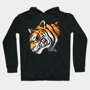 Angry Tiger - Wild Animal Cartoon Art Hoodie